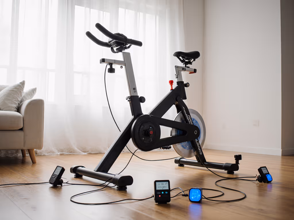 exercise_bike_noise_testing_setup_on_apartment_floor