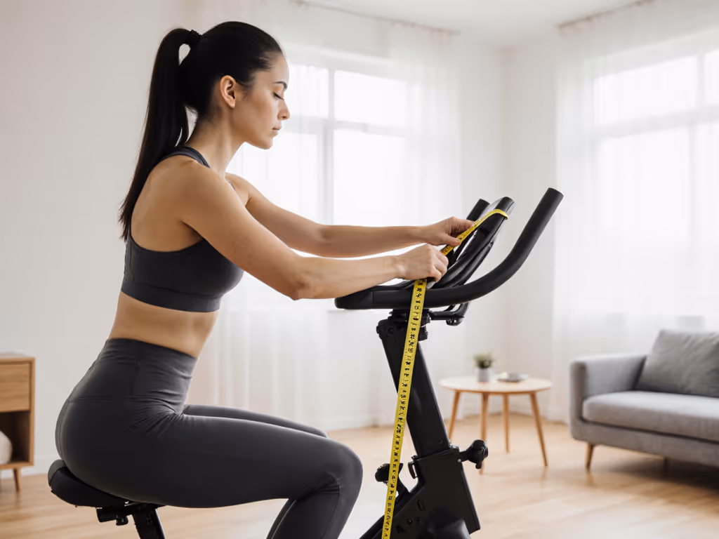 woman_adjusting_bike_seat_height_with_tape_measure_calm_apartment_background