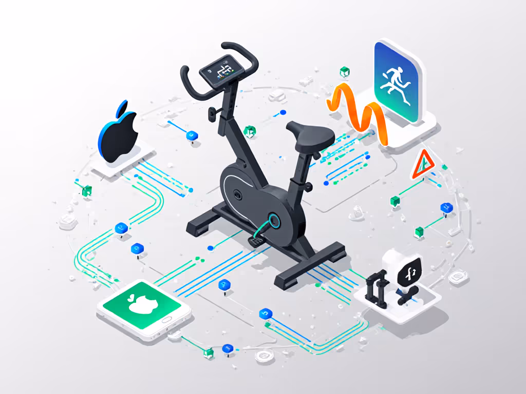 exercise_bike_api_ecosystem_diagram_showing_data_flow_to_apple_health_strava_garmin